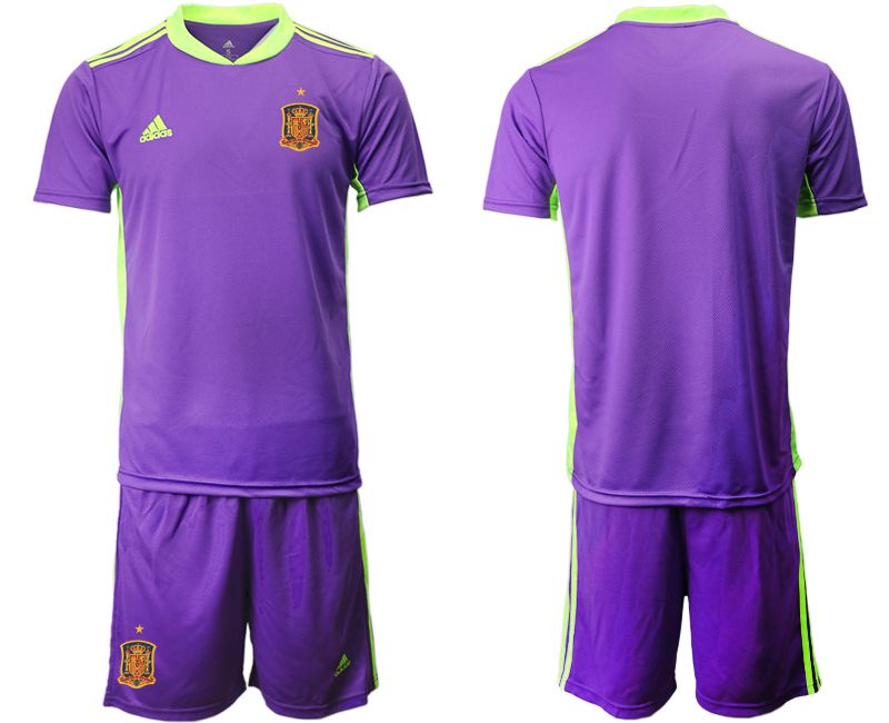 Men 2021 World Cup National Spain purple goalkeeper Soccer Jerseys